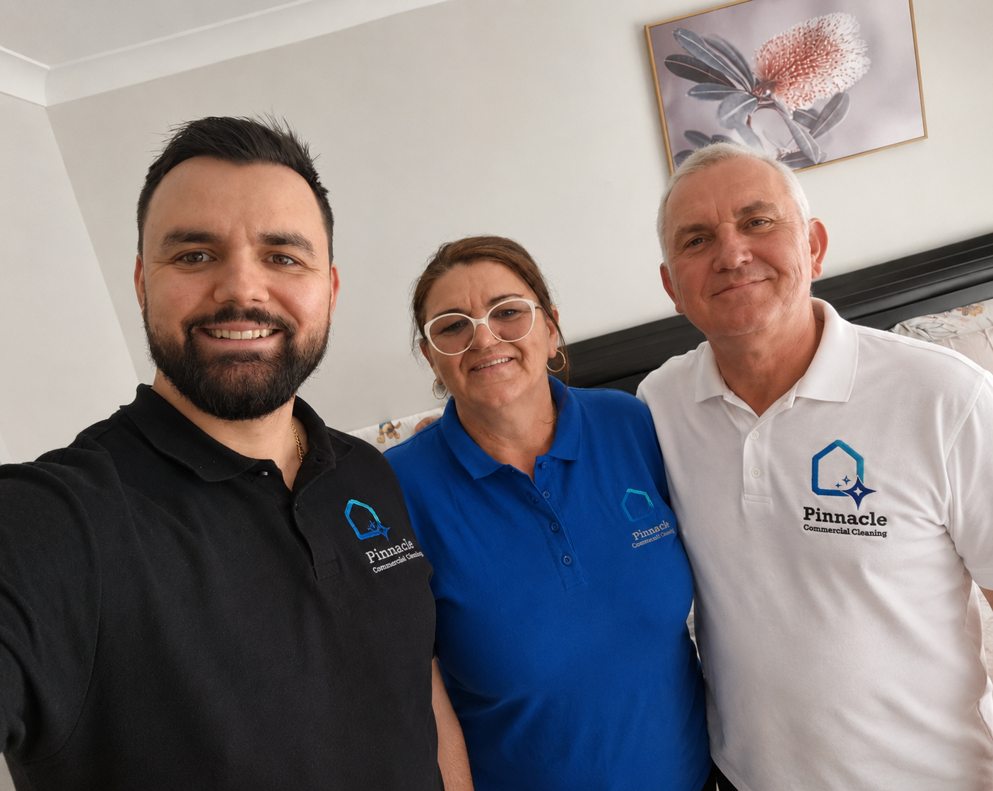 Bojan, Lana and Milenko Bliznjakovic, the team behind Pinnacle Commercial Cleaning